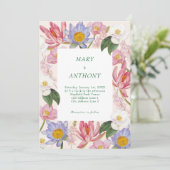 Elegante Wildblume Hochzeit Einladung (Stehend Vorderseite)