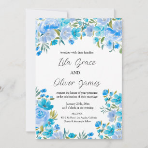 Elegante Wildblume Hochzeit Einladung