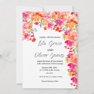 Elegante Wildblume Hochzeit Einladung