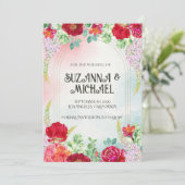 Elegante Wildblume Hochzeit Einladung (Stehend Vorderseite)