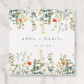 Elegante Wildblume Hochzeit Geschenkanhänger (Rückseite)