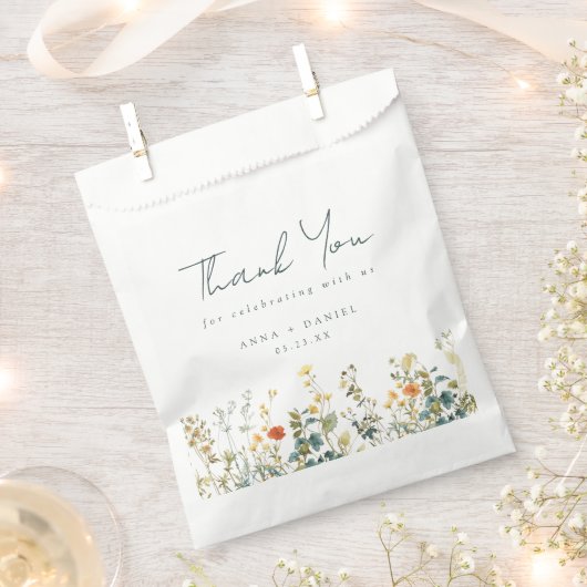 Elegante Wildblume Hochzeit Geschenktütchen (Ausgeschnitten)