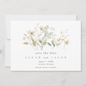 Elegante Wildblume Hochzeit im Freien Save The Date (Vorderseite)
