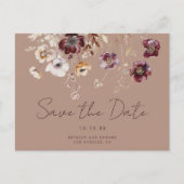Elegante Wildblume Hochzeit im Herbst Save the Dat Postkarte (Vorderseite)