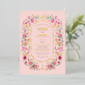 Elegante Wildblume Hochzeit im Wilhelm Garten Folieneinladung (Stehend vorne)