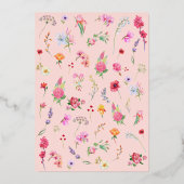 Elegante Wildblume Hochzeit im Wilhelm Garten Folieneinladung (Rückseite)