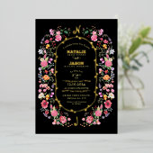 Elegante Wildblume Hochzeit im Wilhelm Garten Folieneinladung (Stehend vorne)