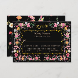 Elegante Wildblume Hochzeit im Wilhelm Garten RSVP Karte