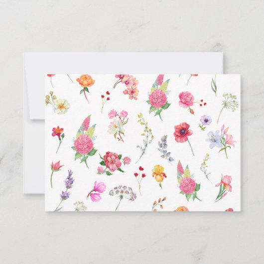 Elegante Wildblume Hochzeit im Wilhelm Garten RSVP Karte (Rückseite)