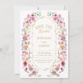 Elegante Wildblume Hochzeit im Wilhelm Garten Save The Date (Vorderseite)