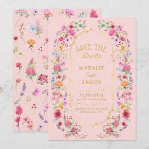 Elegante Wildblume Hochzeit im Wilhelm Garten Save The Date
