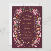 Elegante Wildblume Hochzeit im Wilhelm Garten Save The Date (Vorderseite)