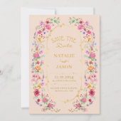 Elegante Wildblume Hochzeit im Wilhelm Garten Save The Date (Vorderseite)