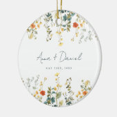 Elegante Wildblume Hochzeit Keramik Ornament (Links)