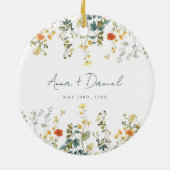 Elegante Wildblume Hochzeit Keramik Ornament (Hinten)