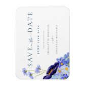Elegante Wildblume Hochzeit Magnet (Vertikal)