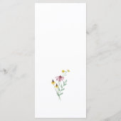 Elegante Wildblume Hochzeit Menükarte (Rückseite)