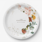 Elegante Wildblume Hochzeit Pappteller (Vorderseite)