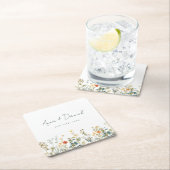 Elegante Wildblume Hochzeit Rechteckiger Pappuntersetzer (Vor Ort)