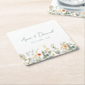 Elegante Wildblume Hochzeit Rechteckiger Pappuntersetzer (angewinkelt)