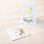 Elegante Wildblume Hochzeit Rechteckiger Pappuntersetzer (Vor Ort)