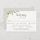 Elegante Wildblume Hochzeit RSVP Karte (Vorne/Hinten)