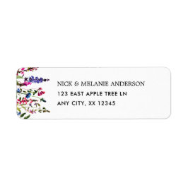 Elegante Wildblume Hochzeit Rücksendeadresse