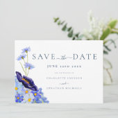Elegante Wildblume Hochzeit Save The Date (Stehend Vorderseite)