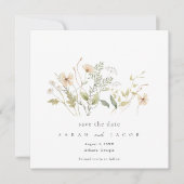 Elegante Wildblume Hochzeit Save The Date (Vorderseite)