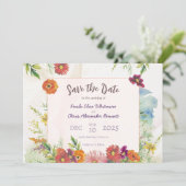 Elegante Wildblume Hochzeit Save The Date (Stehend Vorderseite)