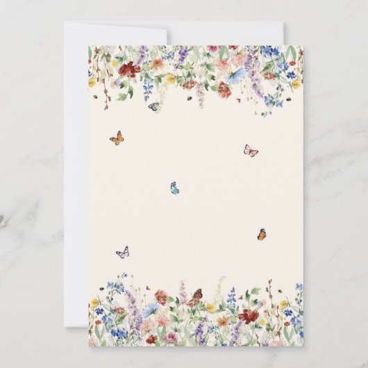 Elegante Wildblume Hochzeit Save The Date (Rückseite)