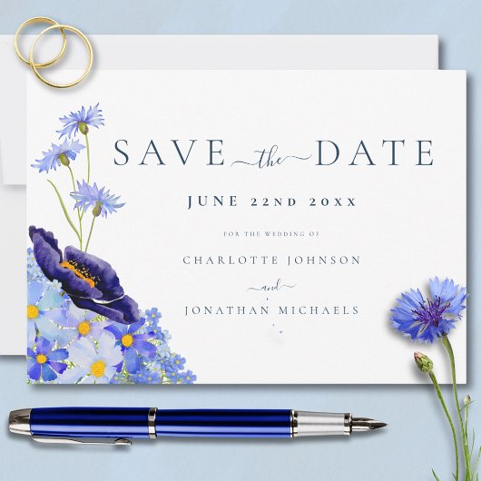 Elegante Wildblume Hochzeit Save The Date