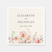 Elegante Wildblume Hochzeit Serviette (Vorderseite)