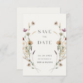 Elegante Wildblume Hochzeit Speichern Sie die Datu Save The Date (Vorne/Hinten)