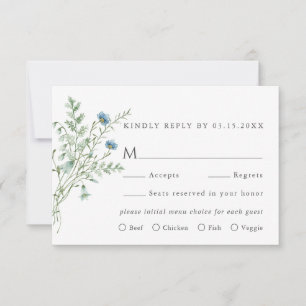 Elegante Wildblume Hochzeit UAWG RSVP Karte