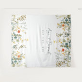 Elegante Wildblume Hochzeit Wandteppich (Vorderseite (Horizontal))