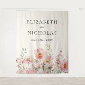 Elegante Wildblume Hochzeit Wandteppich (Vorderseite)