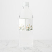 Elegante Wildblume Hochzeit Wasserflaschenetikett (Rückseite)