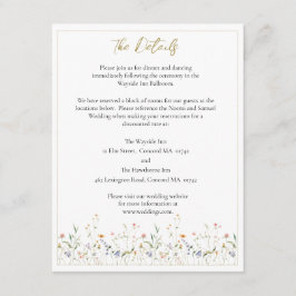 Elegante Wildblume Hochzeiten Details Begleitkarte