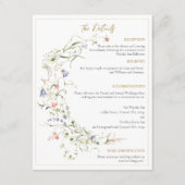 Elegante Wildblume Hochzeiten Details Begleitkarte (Vorderseite)