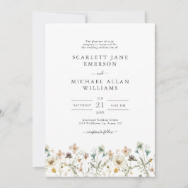Elegante Wildblume Hochzeiten Einladungen