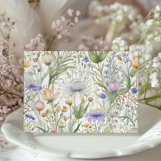 Elegante Wildblume - Hochzeitskarte Begleitkarte