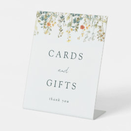 Elegante Wildblume Hochzeitskarten und Geschenke Sockelschild