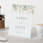 Elegante Wildblume Hochzeitskarten und Geschenke Sockelschild (In SItu)