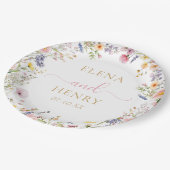 Elegante Wildblume Hochzeitspapier-Teller Pappteller (Schrägansicht)