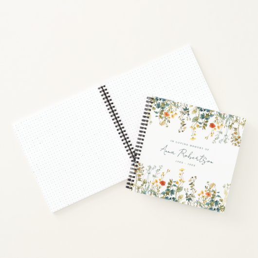 Elegante Wildblume im Gästebuch zur Gedächtnisbeer Notizblock (Innenseite)