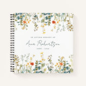 Elegante Wildblume im Gästebuch zur Gedächtnisbeer Notizblock (Vorderseite)