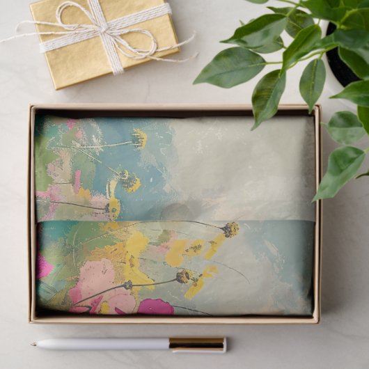 Elegante Wildblume Impressionist Decoupage Seidenpapier (Geschenk)