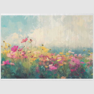 Elegante Wildblume Impressionist Decoupage Seidenpapier