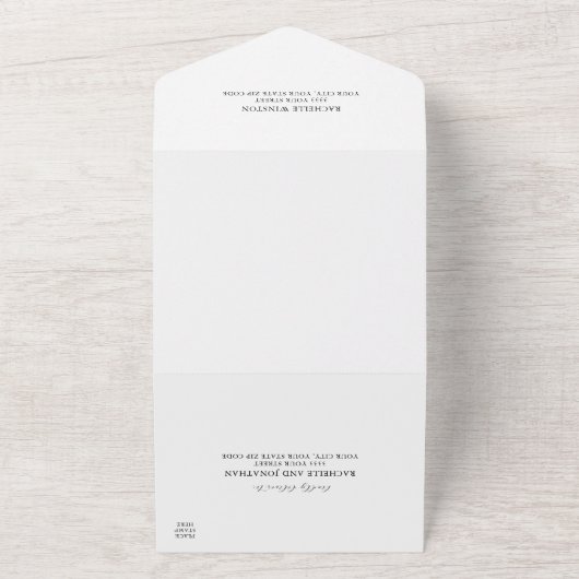 Elegante Wildblume in einer Hochzeit All In One Einladung (Außenbereich)